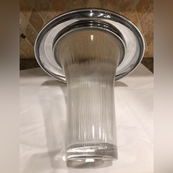 Rare Retired Nambe Metal Crystal Sunburst Vase - Picture 6 of 9